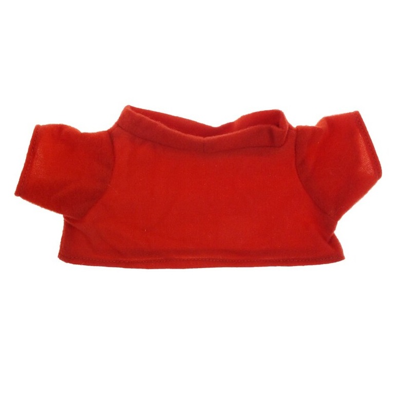 White Teddy Bear with a Red T-shirt Suitable for Printing